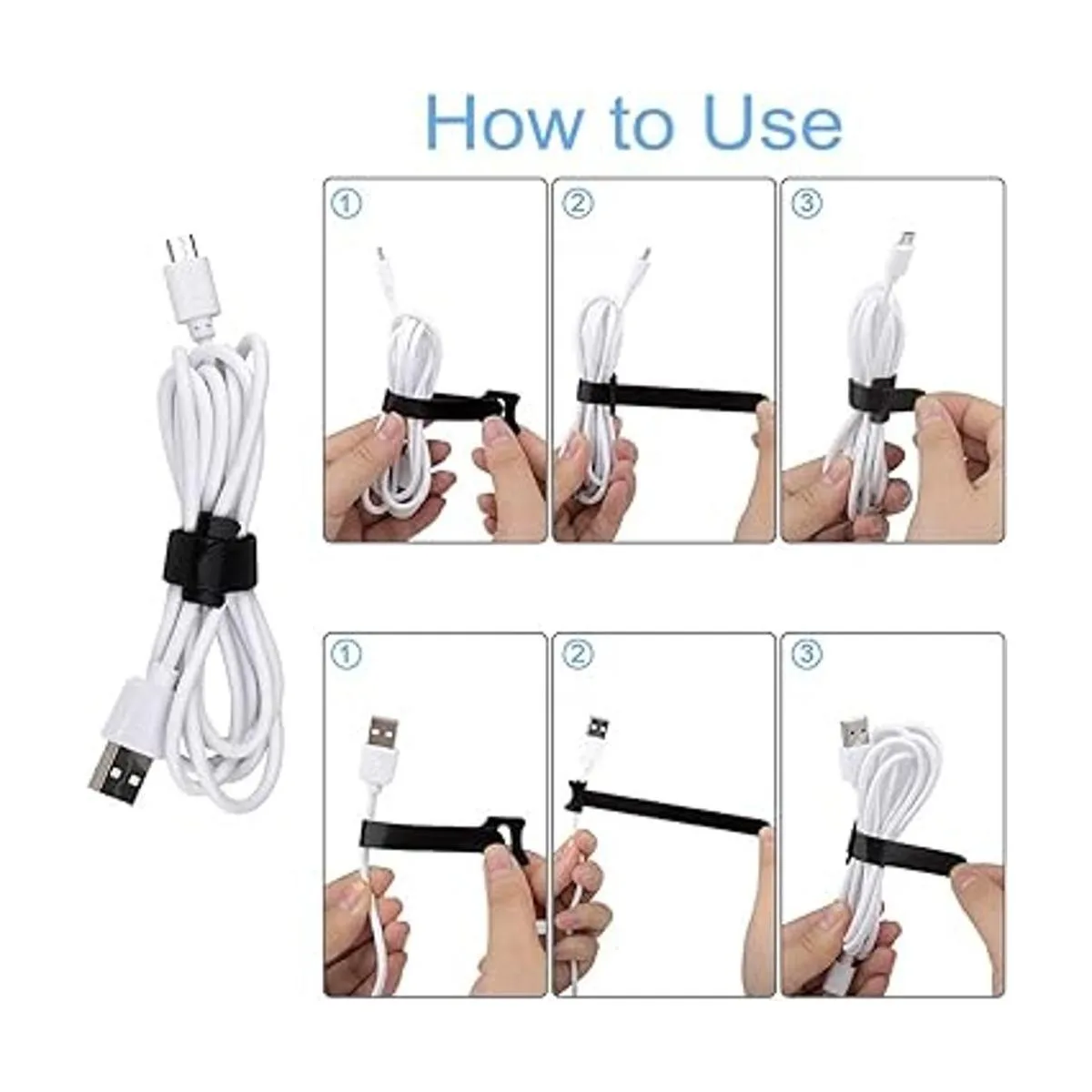 Newlan Juego de 60 correas de cable reutilizables en 2