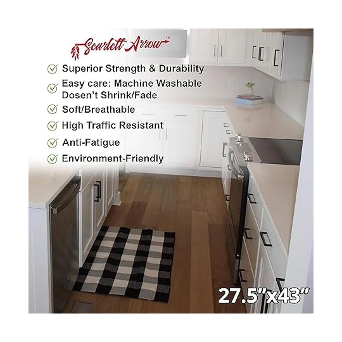 Scarlett Arrow Felpudo grande de 27.5 x 43 pulgadas_4