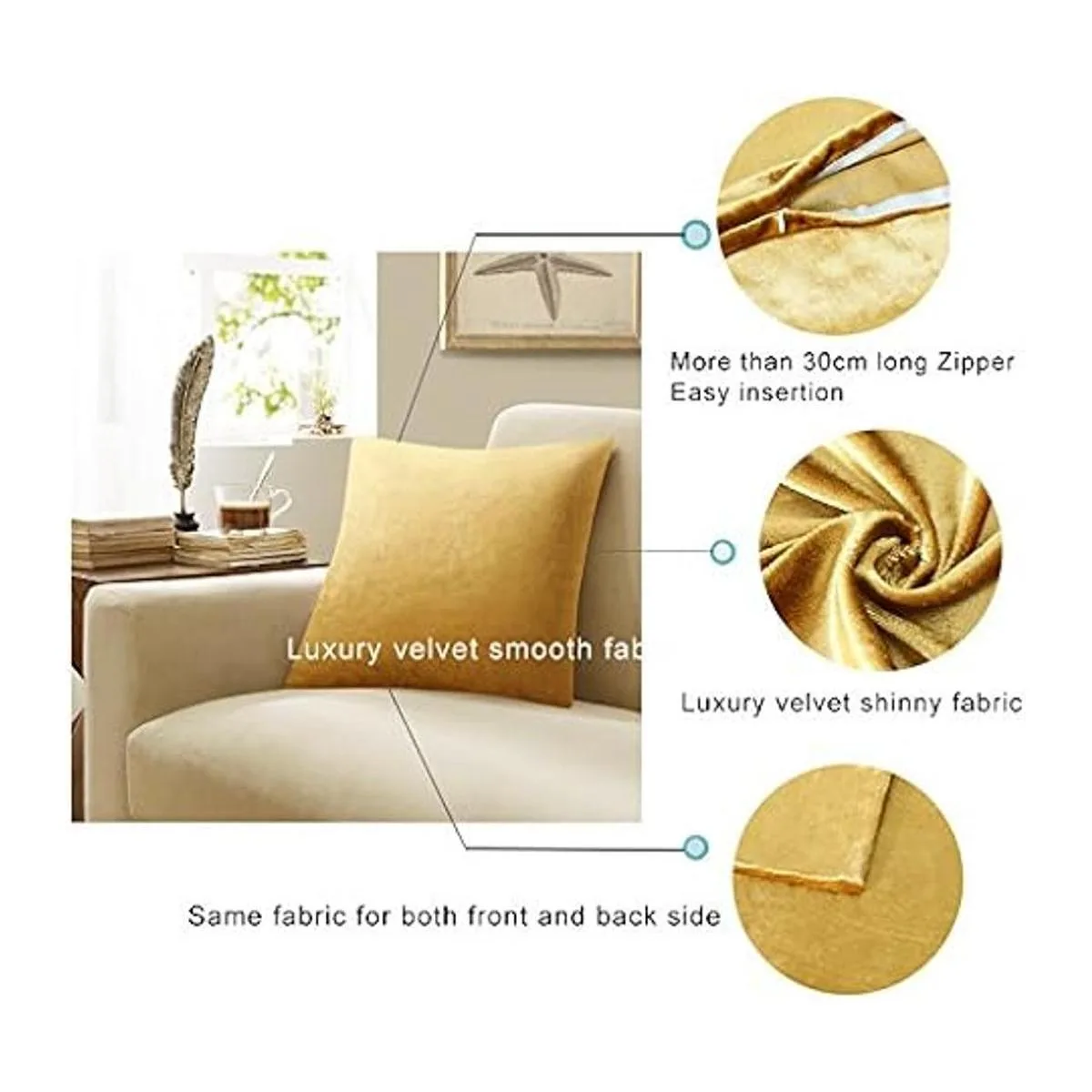 Fundas de almohada GIGIZAZA decorativas de 16 x 16_3