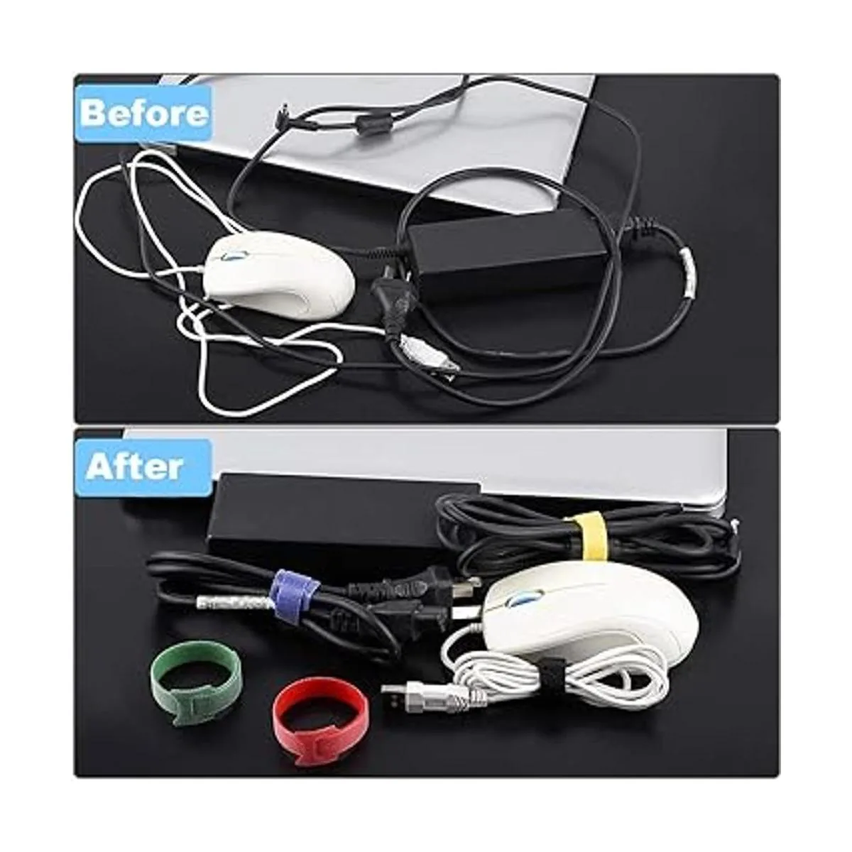 Newlan Juego de 60 correas de cable reutilizables en 2