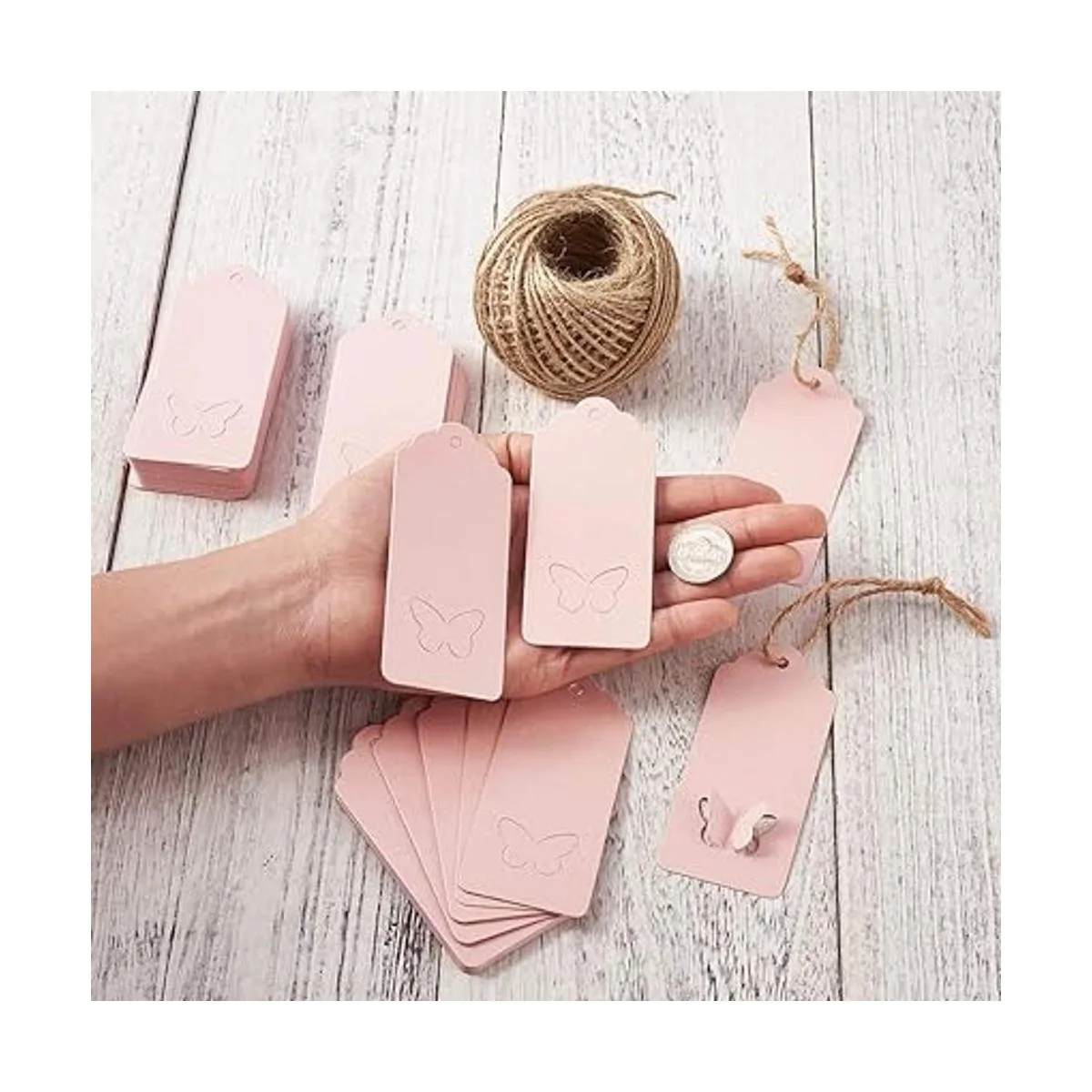 Pandahall Juego de 100 etiquetas de regalo de mariposa