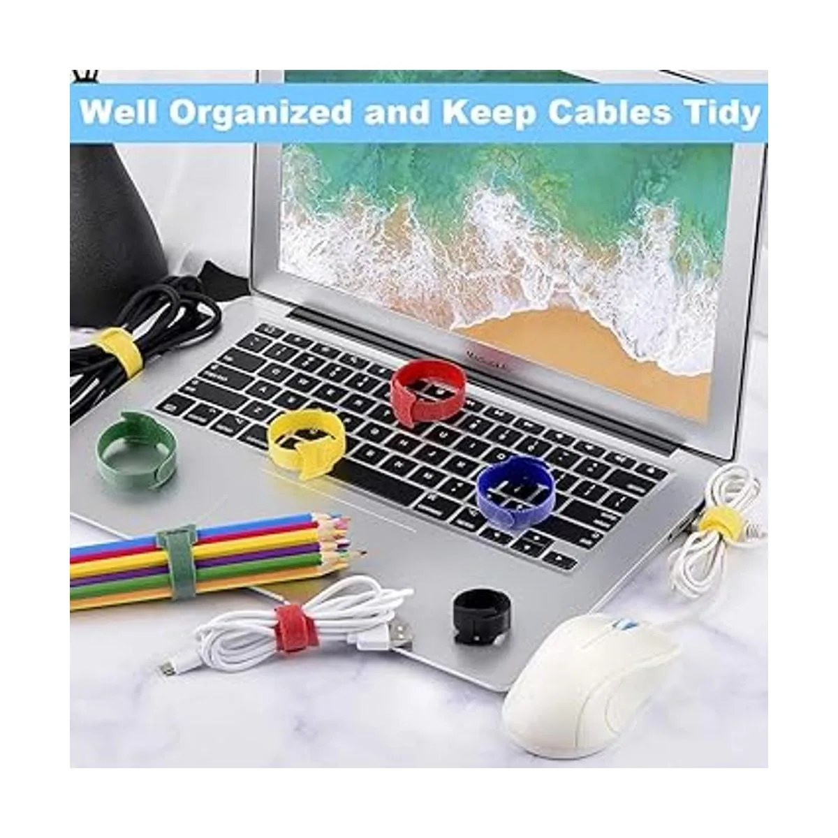 Newlan Juego de 60 correas de cable reutilizables en 2