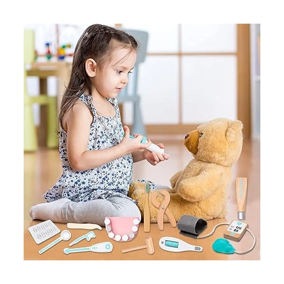 Kit de médico de madera para niños juguete de simulación_5