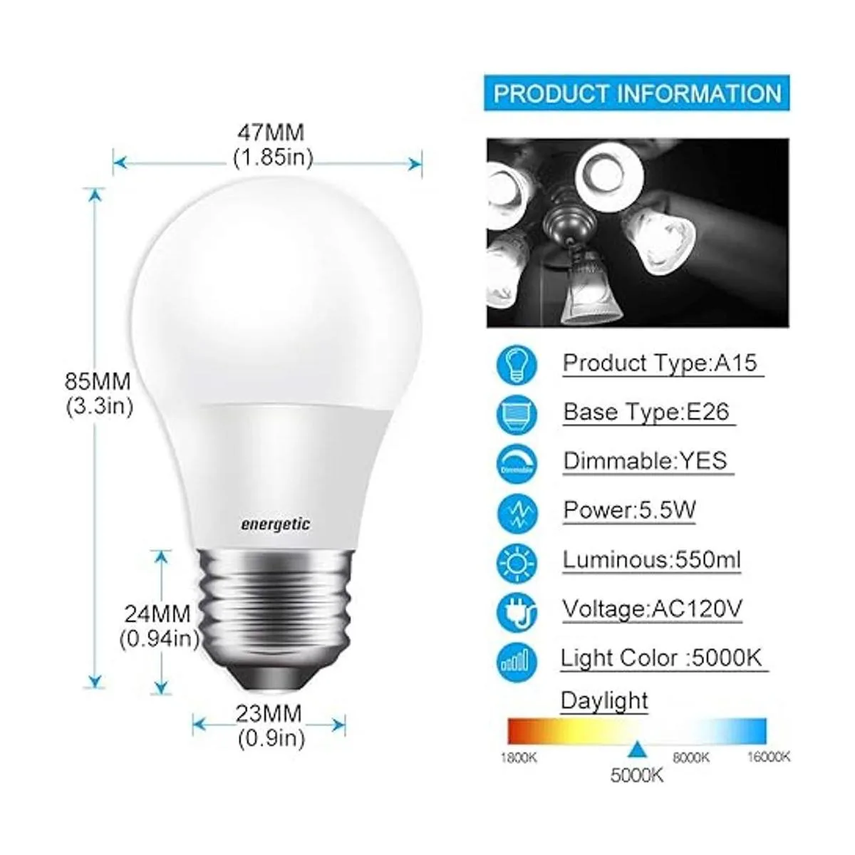 Energetic Bombillas para refrigerador A15 equivalentes a_2