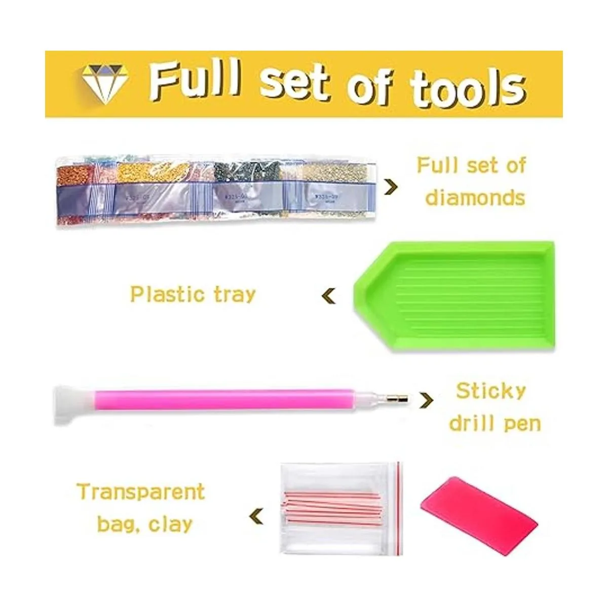 Kit de taladro completo para pintar con diamantes en 5D