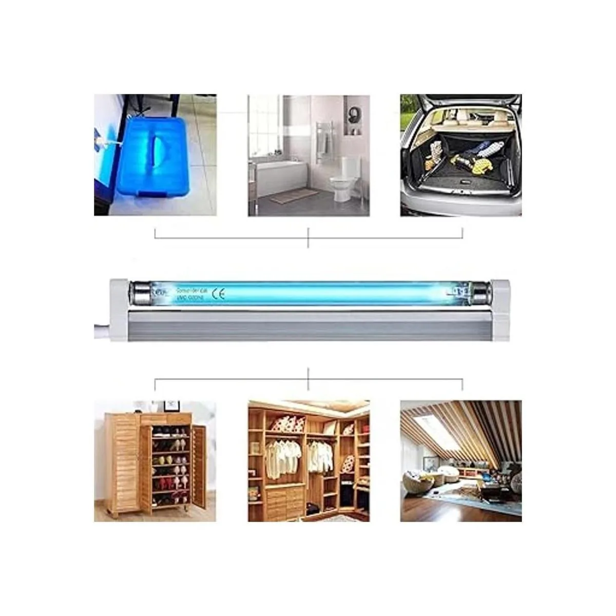 Lámpara de luz UVC de 185 nm con bombilla de 253.7 nm_3