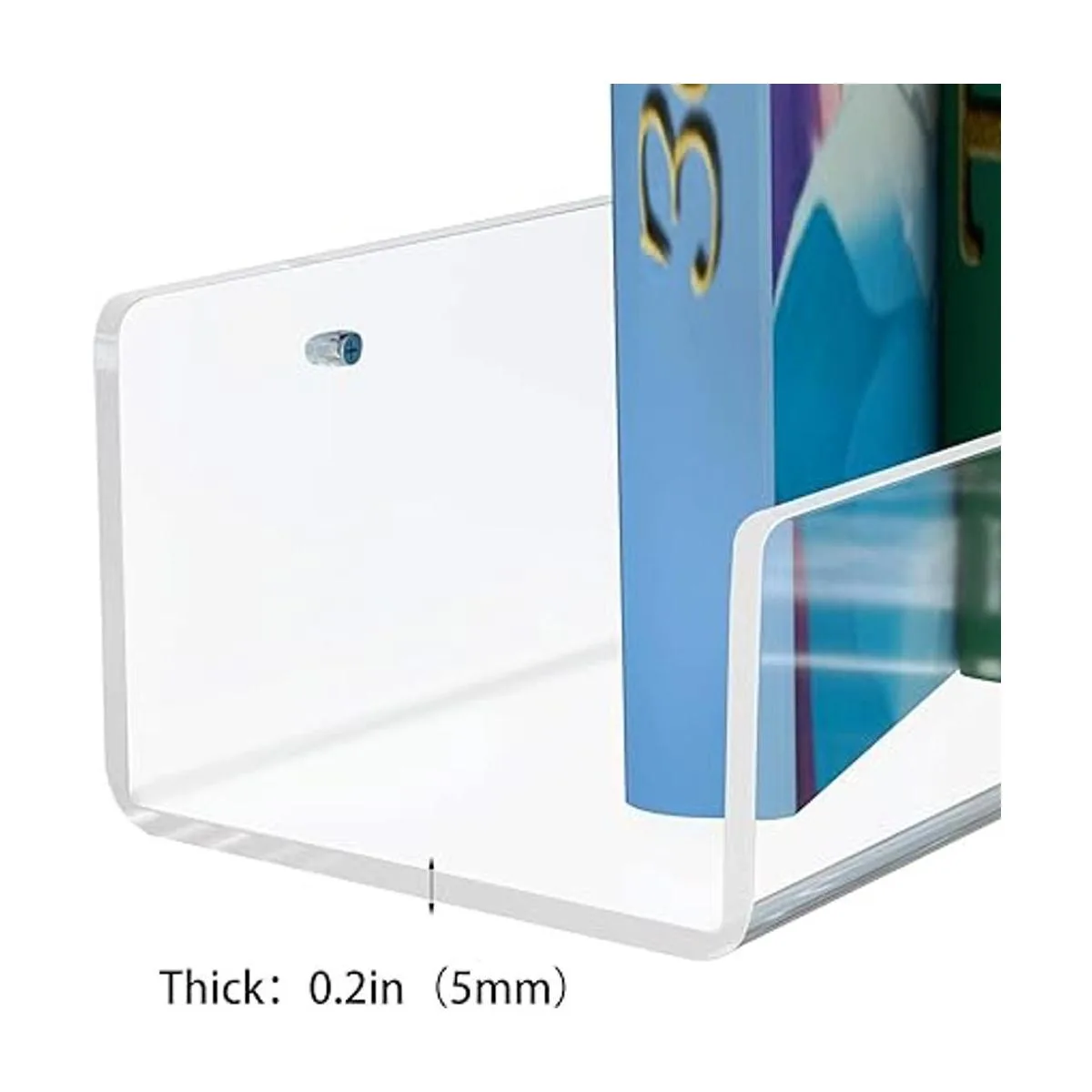 NIUBEE 24 Premium Acrylic Floating Nursery Kids Bookshelf_3