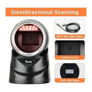 Tera 1D 2D QR Escáner Barocde Escritorio Lector de_3