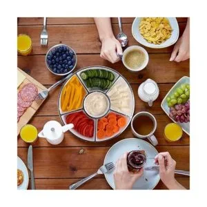 Plasticpro 6 bandejas de plástico redondas seccionales