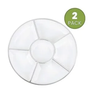 Plasticpro 6 bandejas de plástico redondas seccionales