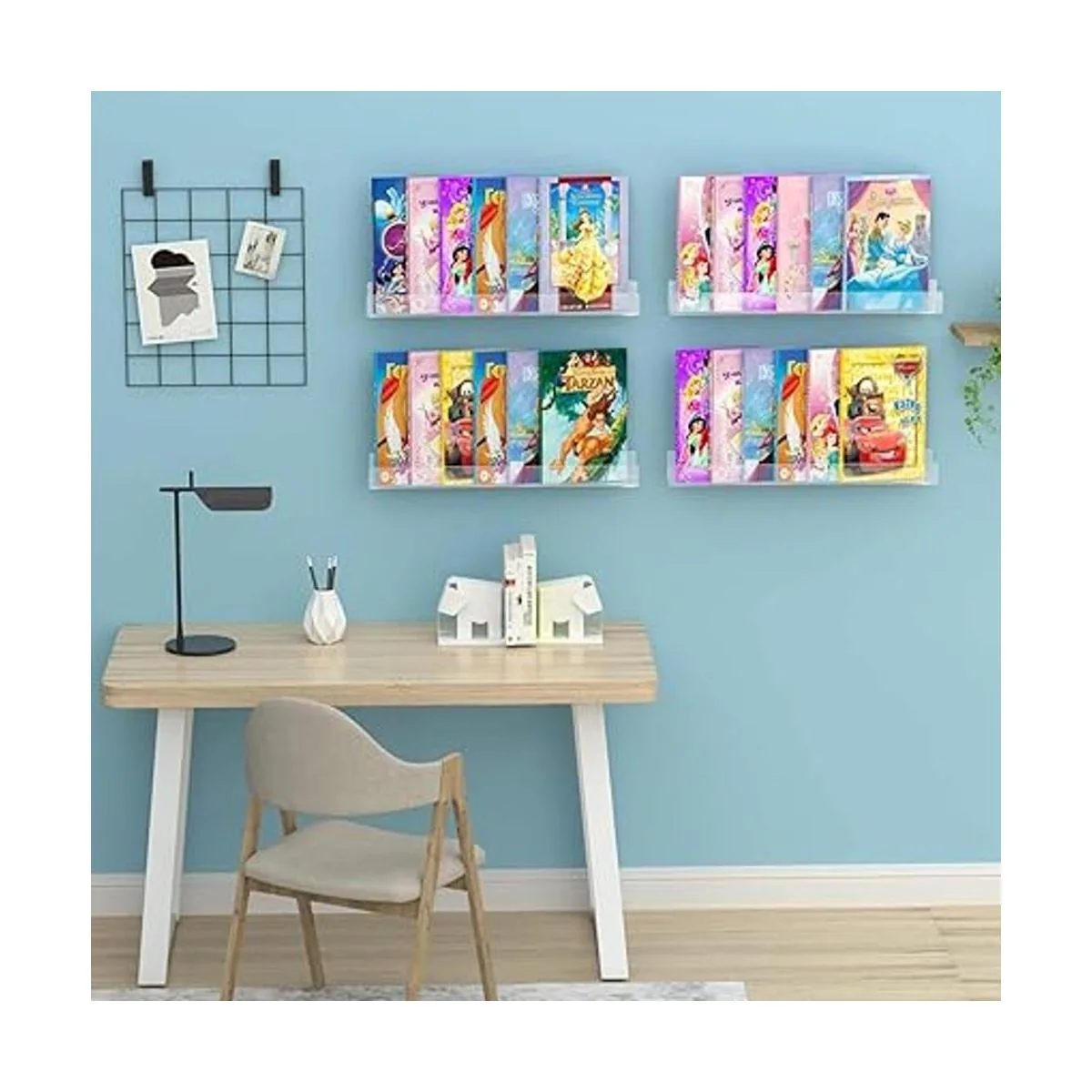 NIUBEE 24 Premium Acrylic Floating Nursery Kids Bookshelf_4