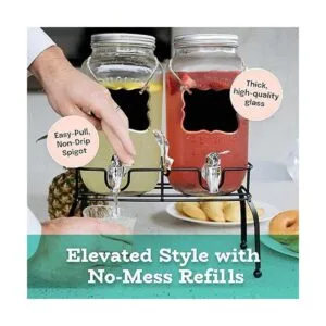 Dispensador de bebidas de vidrio para fiestas juego de_4