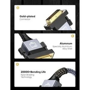 Cable HDMI a DVI de 3 pies bidireccional de nailon_3