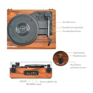 Reproductor de discos de vinilo impulsado por correa_6