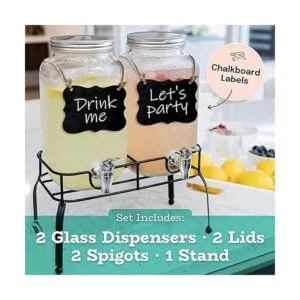 Dispensador de bebidas de vidrio para fiestas juego de_2