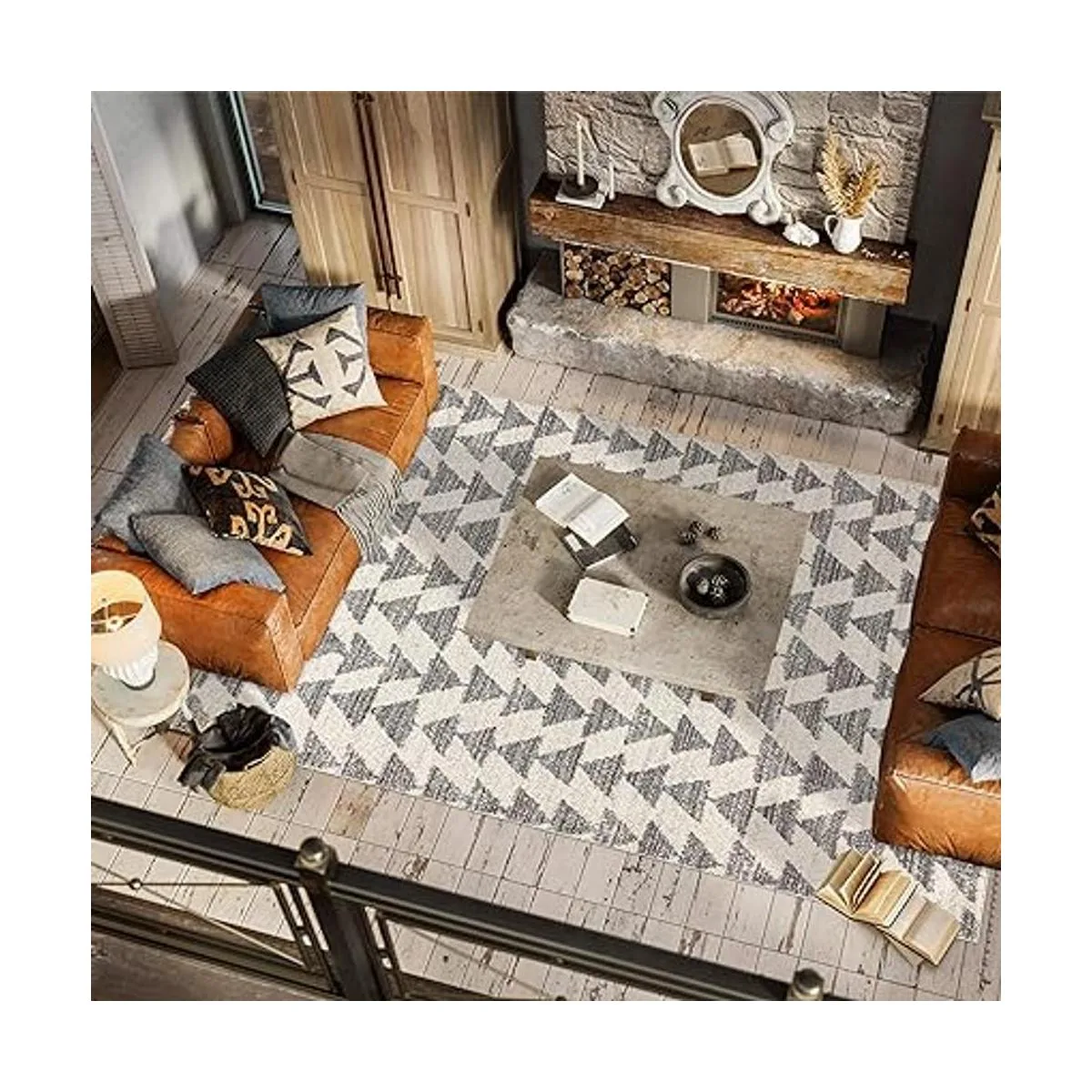 JONATHAN Y MOH206B3 Aisha Alfombra geométrica triangular_5