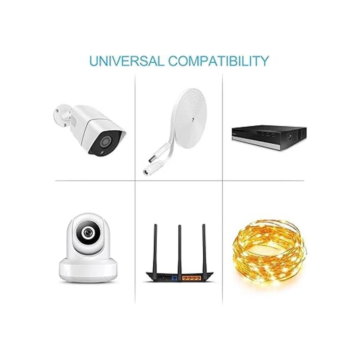 Paquete de 2 cables de extensión de alimentación de CC de