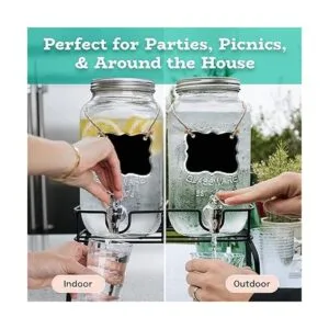 Dispensador de bebidas de vidrio para fiestas juego de_5