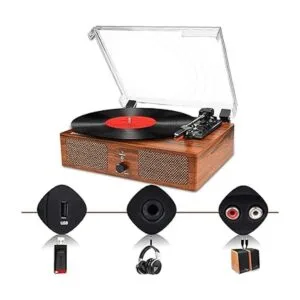 Reproductor de discos de vinilo impulsado por correa_4