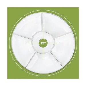 Plasticpro 6 bandejas de plástico redondas seccionales