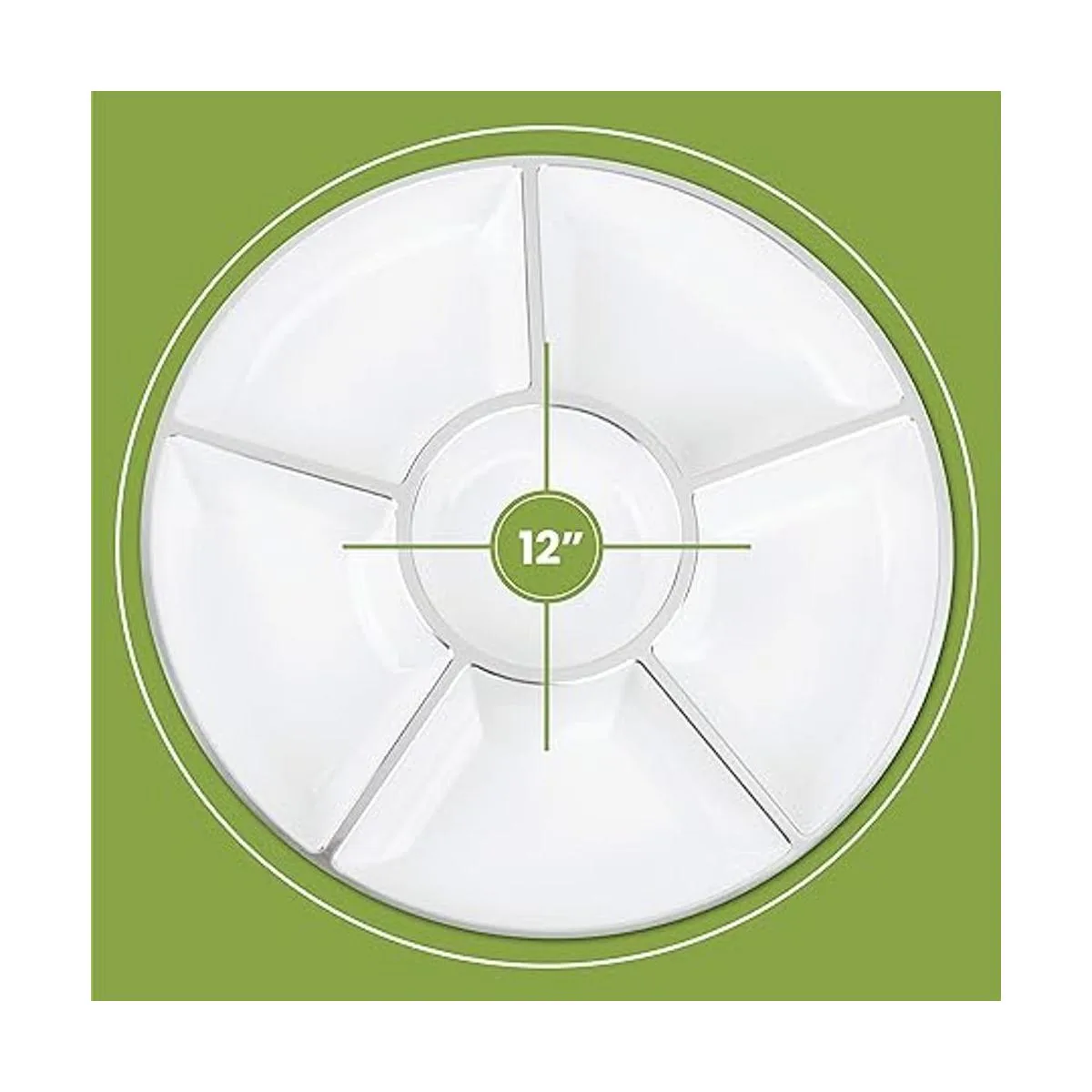 Plasticpro 6 bandejas de plástico redondas seccionales