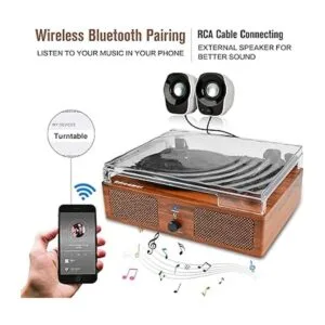 Reproductor de discos de vinilo impulsado por correa_2