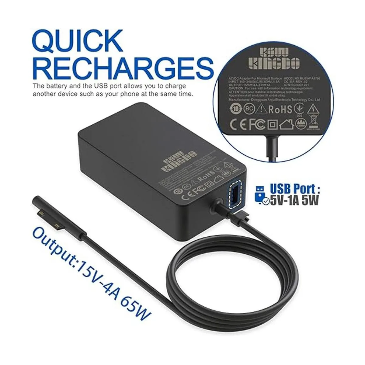 Surface Pro Cargador Surface para laptop cargador de 65_4