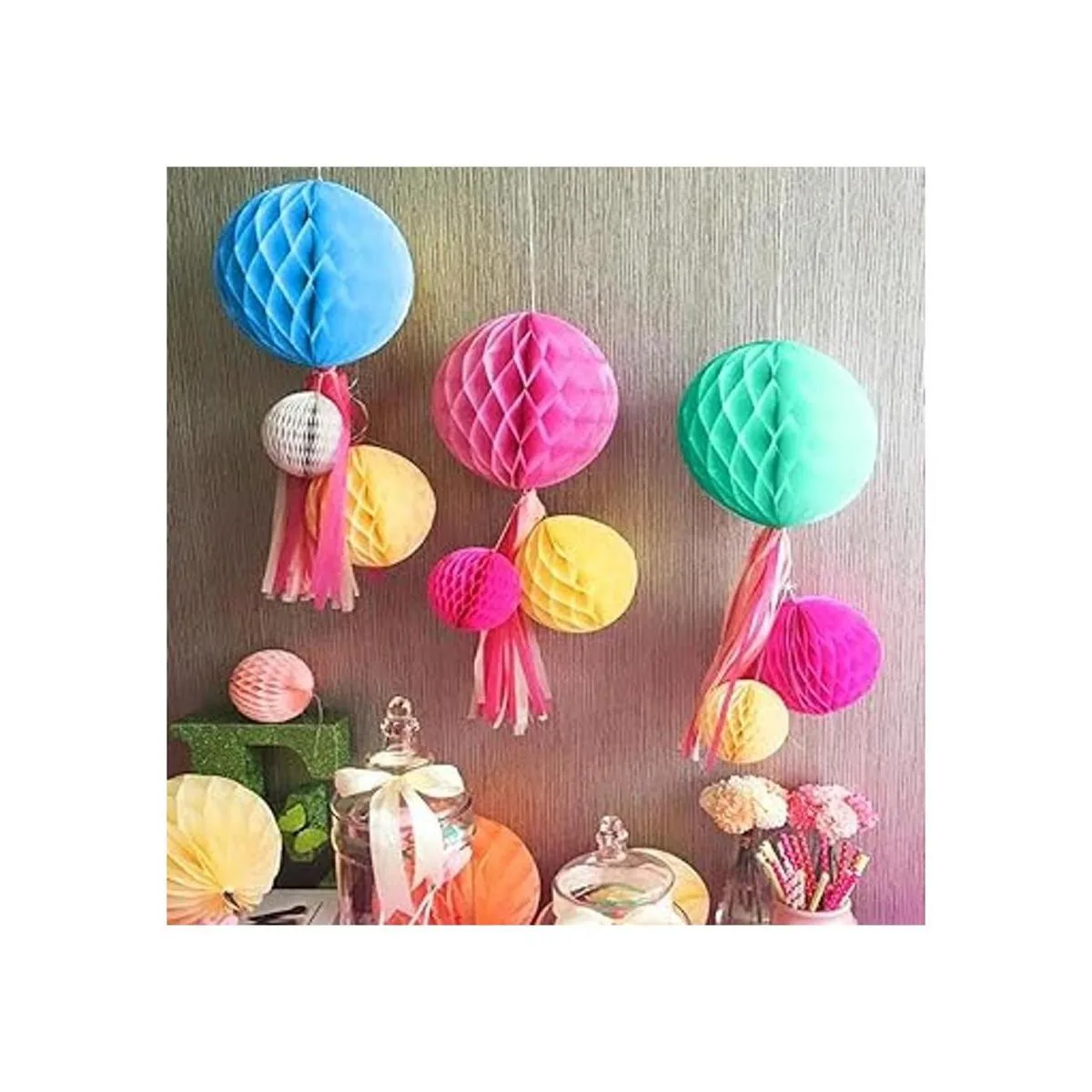 Binpeng Abanico de papel para decoraciones bolas de papel