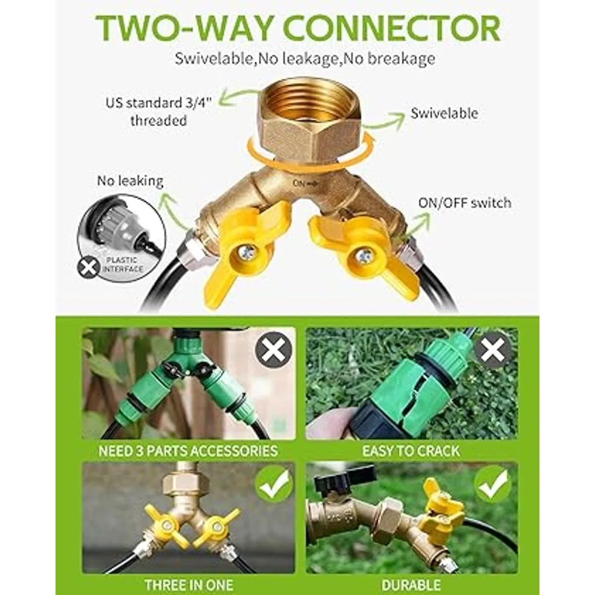 HIRALIY Kit de riego por goteo de 98 pies para sistema de_3