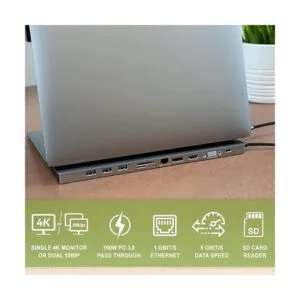 IOGEAR Estación de acoplamiento de perfil bajo USBC de 8_3