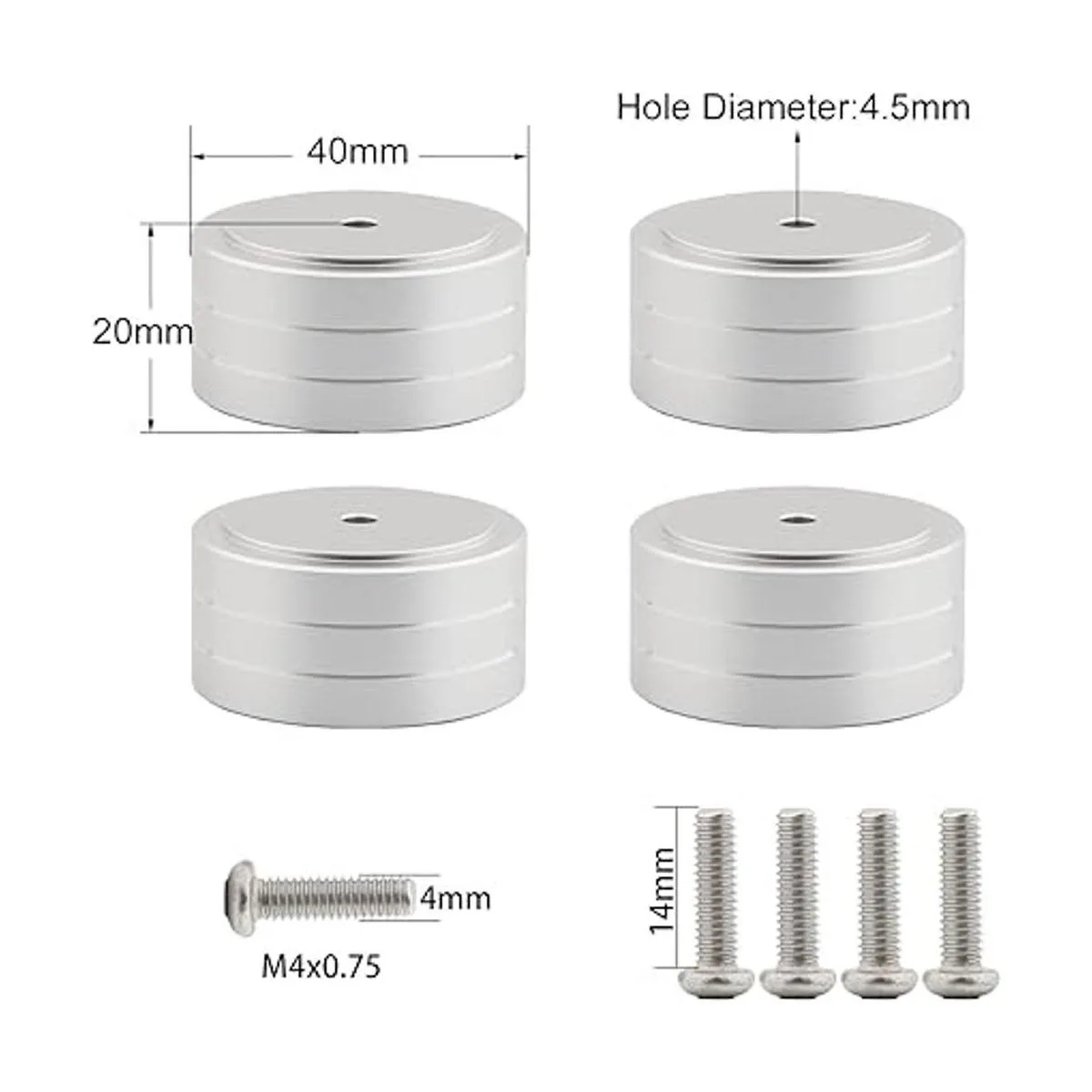 Monosaudio Patas de aislamiento 4 piezas de 1.575 x 0.787_4