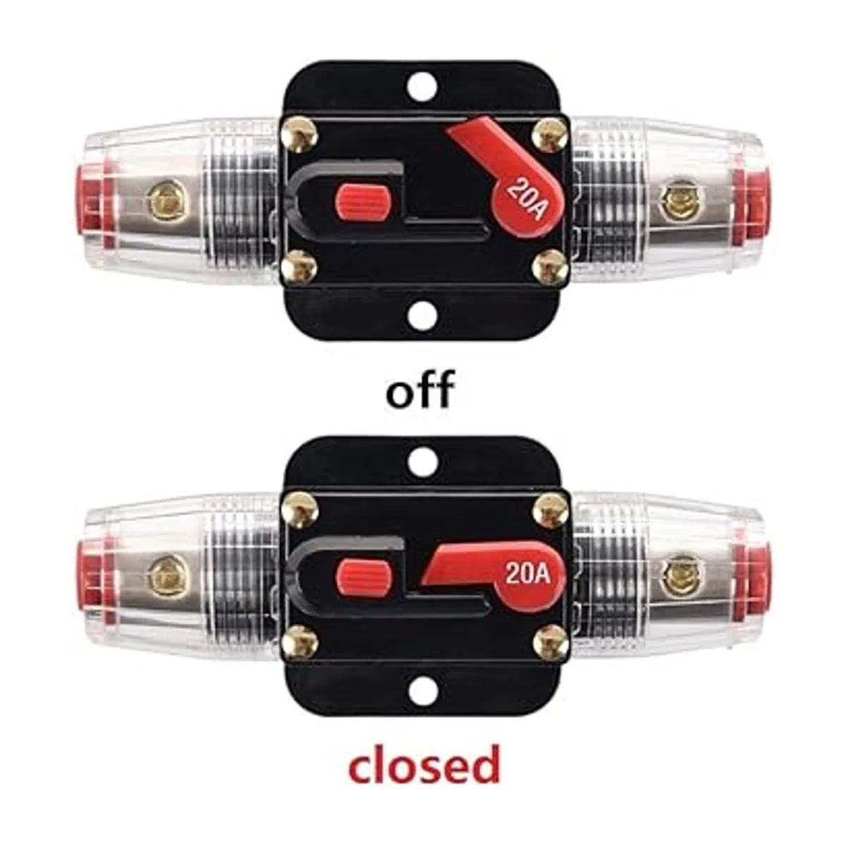 RKURCK 12V DC 20 Amps Car Audio Inline Disyuntor Fusible_3