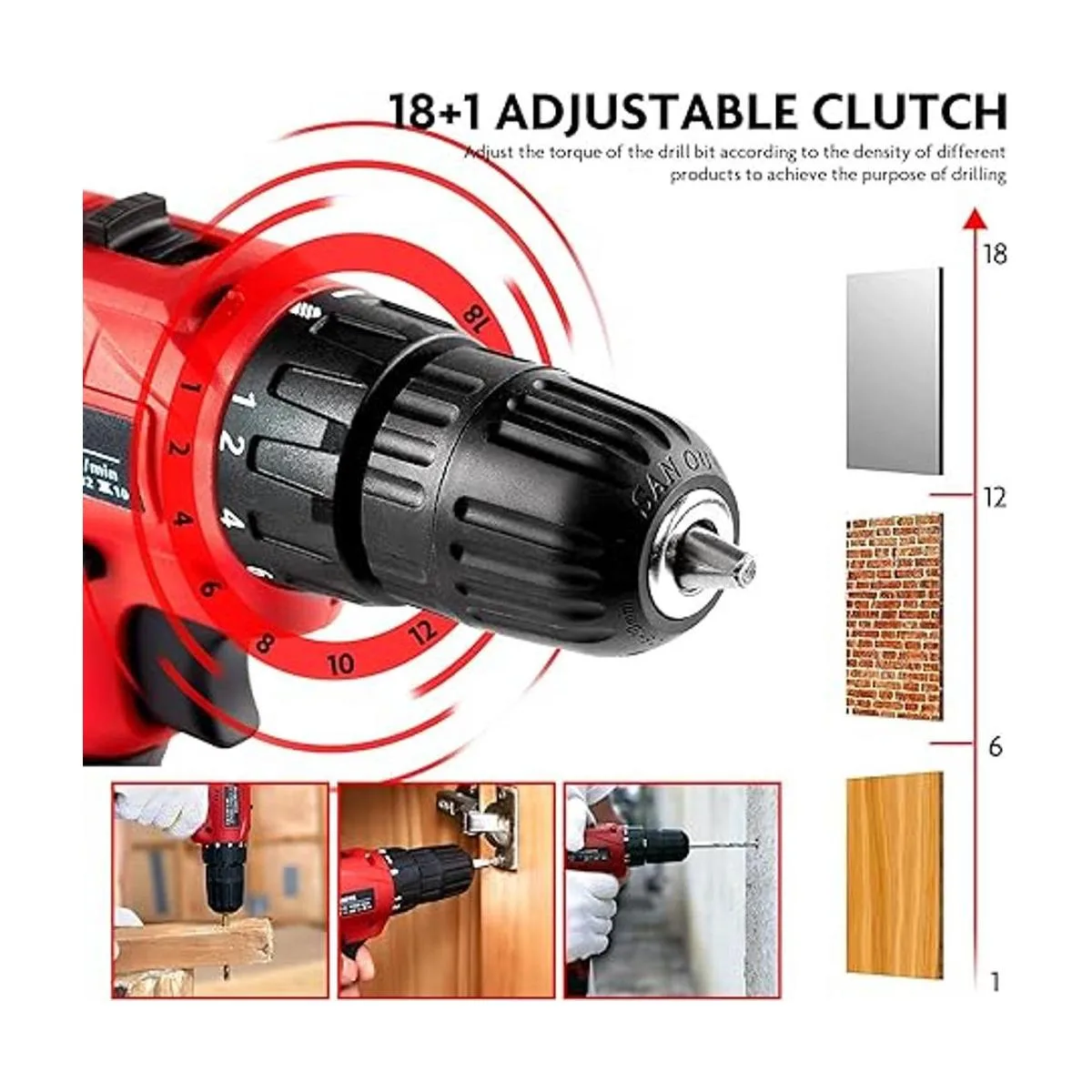 Dedeo Juego de herramientas de taladro inalámbrico para_4