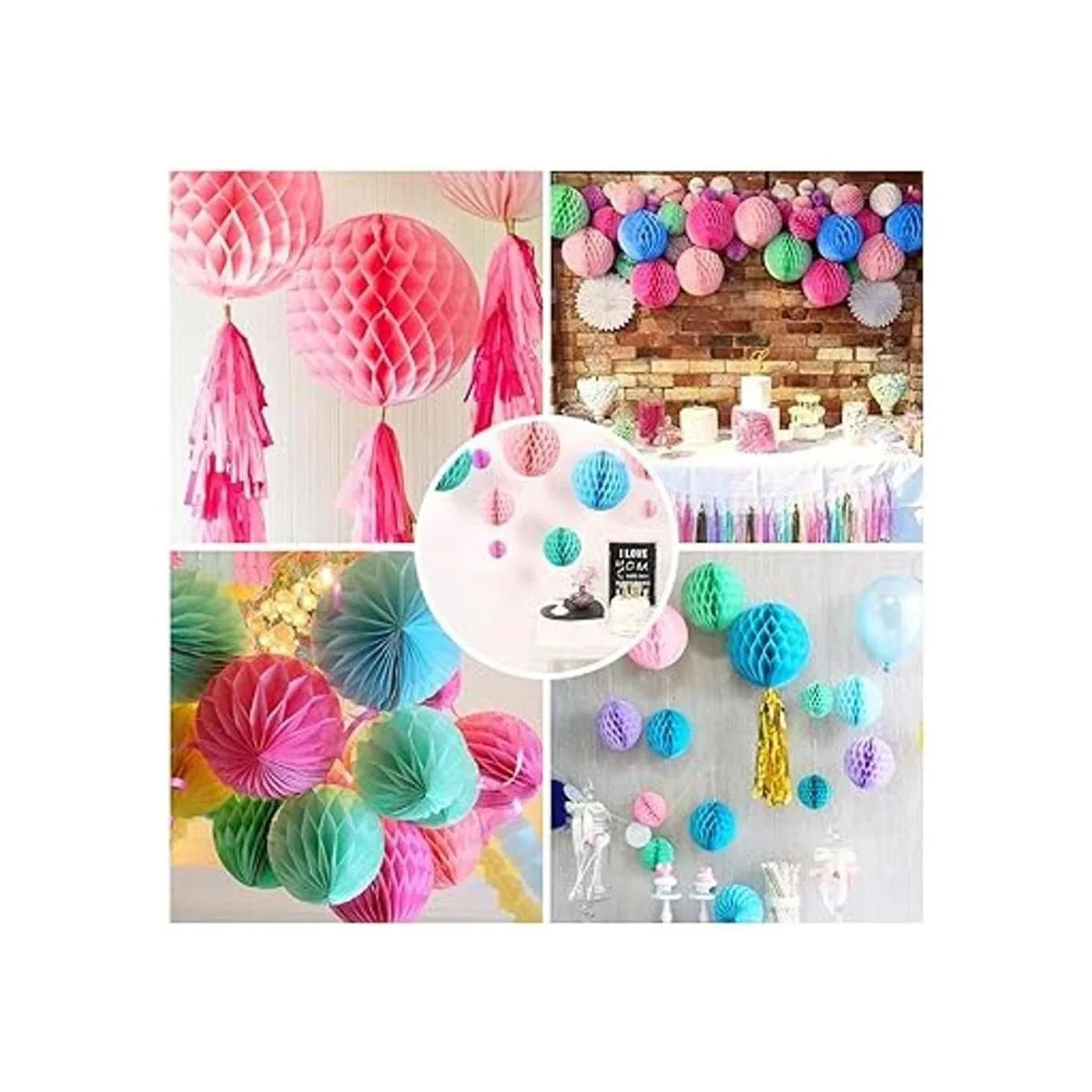 Binpeng Abanico de papel para decoraciones bolas de papel