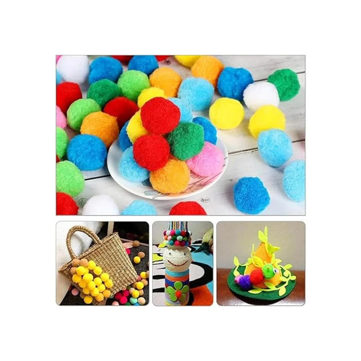 Pompones surtidos muy grandes para decoración de