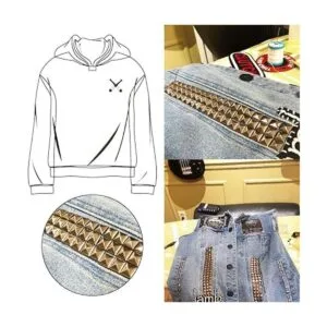 TUZAZO 500 tachuelas de pirámide cuadradas de 0.394 in