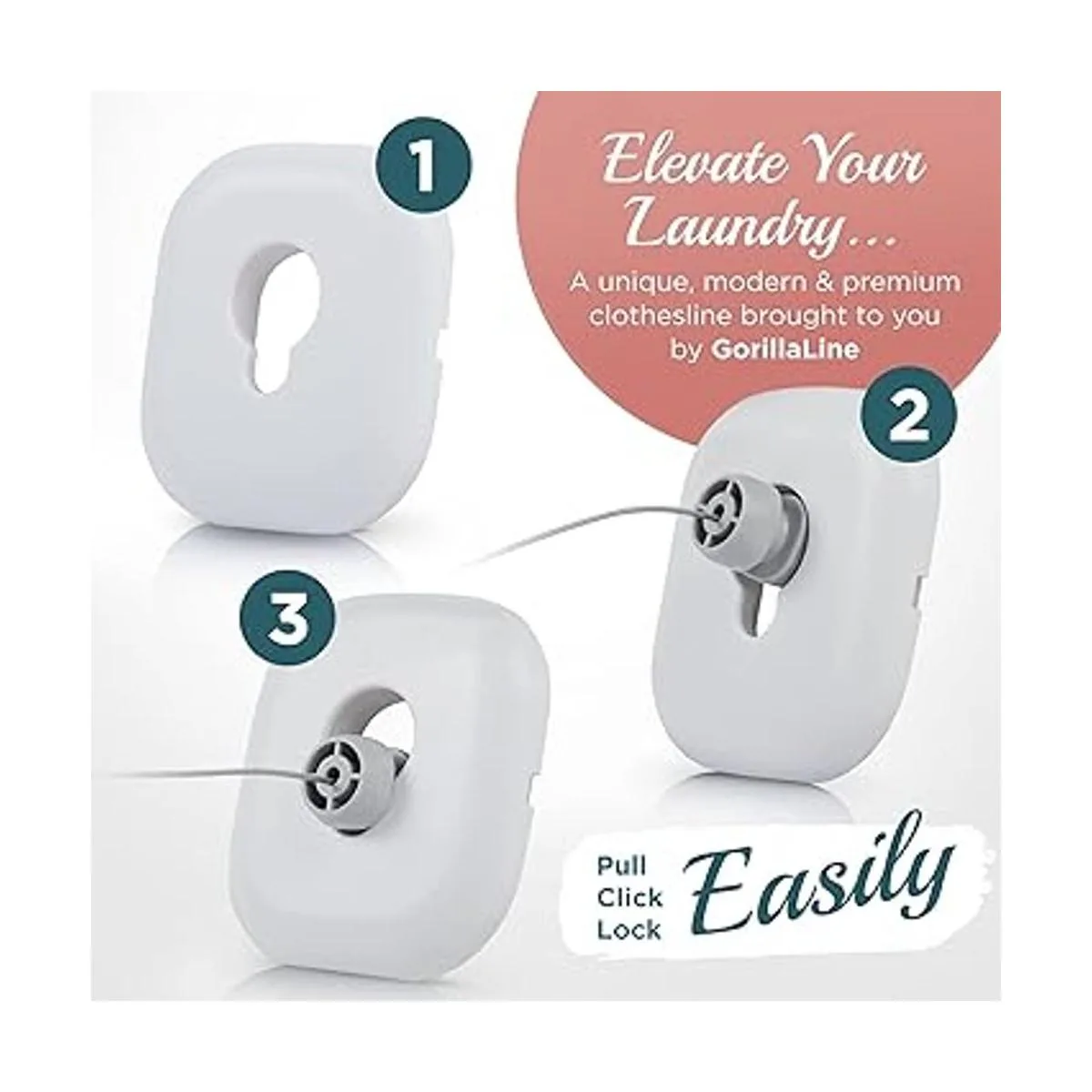 GorillaLine Tendedero retráctil resistente para secar_6