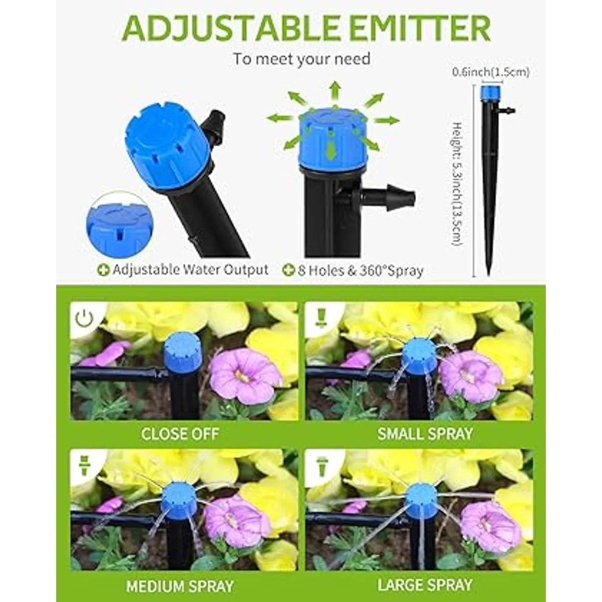 HIRALIY Kit de riego por goteo de 98 pies para sistema de_2
