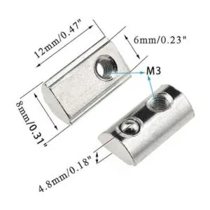 Binzzo 2020 Series M3 T Tuercas de ranura enrollables con