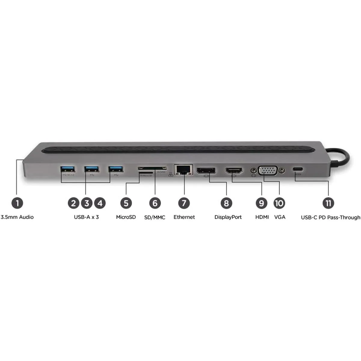 IOGEAR Estación de acoplamiento de perfil bajo USBC de 8_2