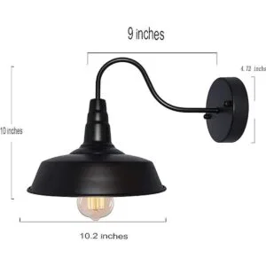 BRIGHTESS 80 Aplique de pared negro retro con cuello de_3
