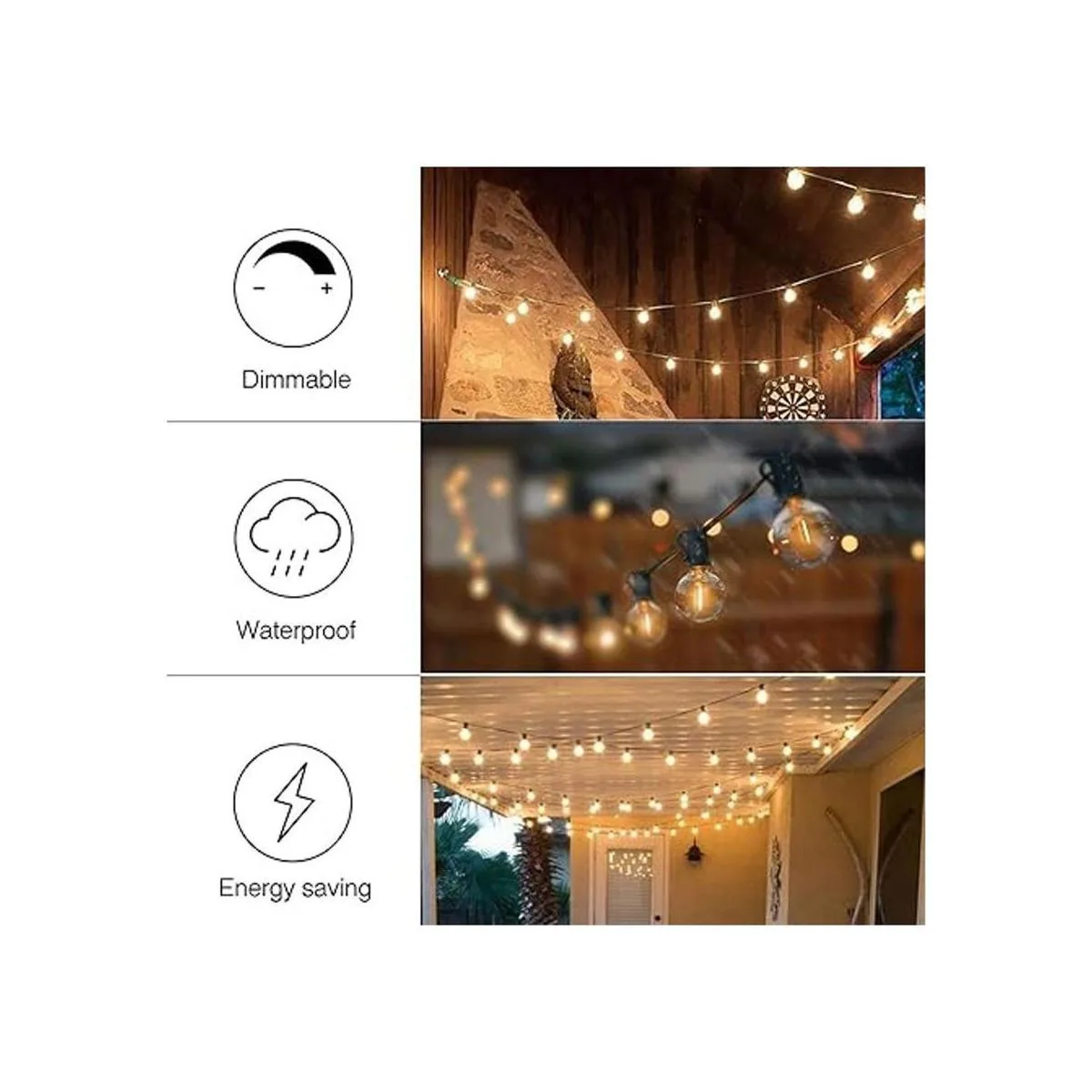 Banord Tira de luces tipo globo de 9 m para exteriores_5