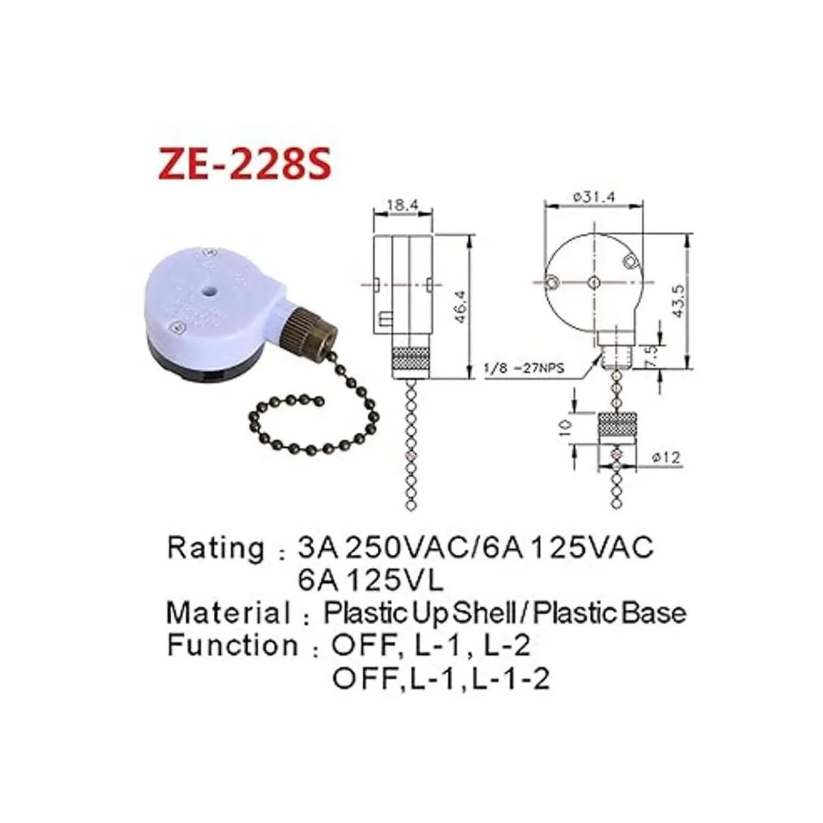 Interruptor de luz de repuesto para ventilador de techo_2