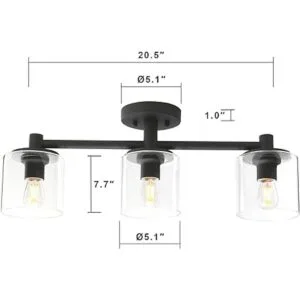 Pathson Lámpara de techo semiempotrada de 3 luces_4