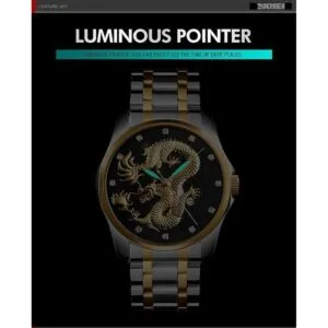 Reloj de pulsera de acero inoxidable con esfera tallada de_4