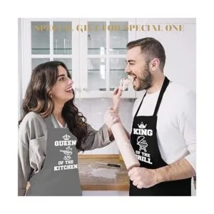 Saukore Delantales divertidos para parejas para él y para