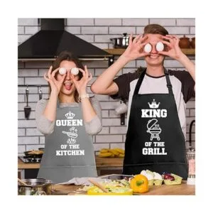 Saukore Delantales divertidos para parejas para él y para