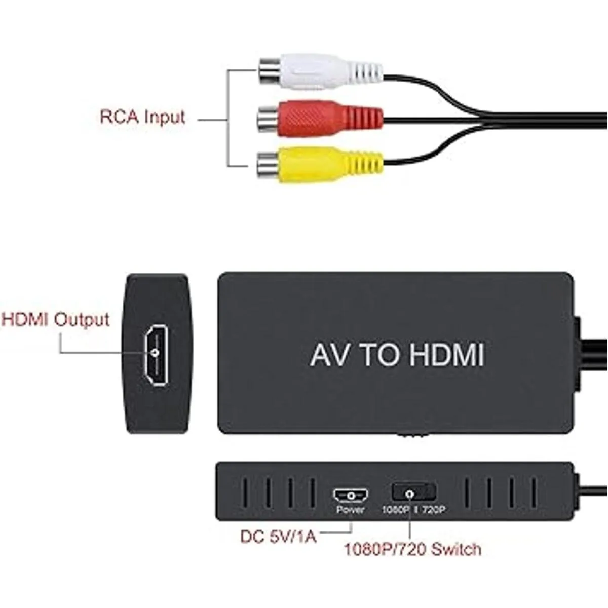 LVY Convertidor RCA a HDMI adaptador AV a HDMI_3