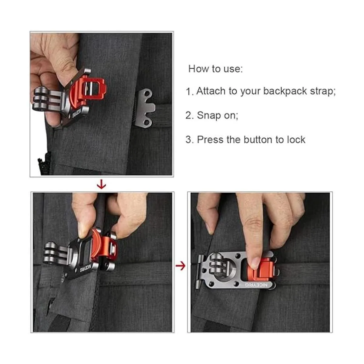 NICEYRIG AKASO Brave 8765 Soporte de correa de mochila_3