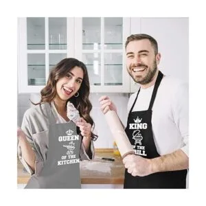 Saukore Delantales divertidos para parejas para él y para